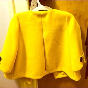 Maggie and Zoe Yellow Crop Sleeve pea coat
